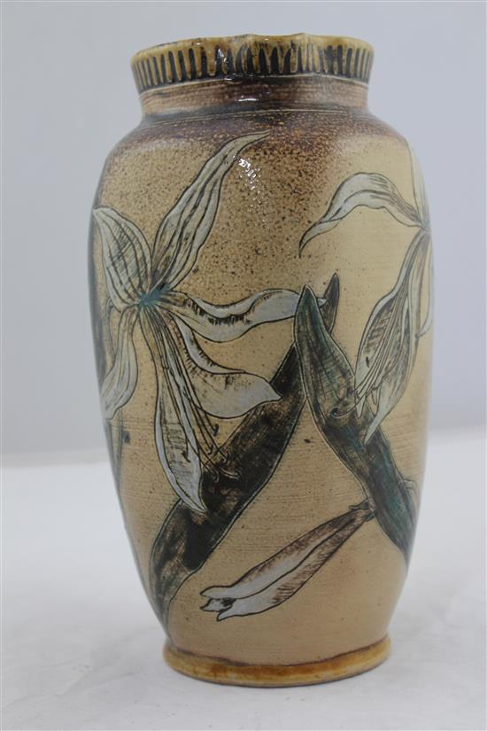 A Martin Brothers stoneware jug, c.1884, 21cm